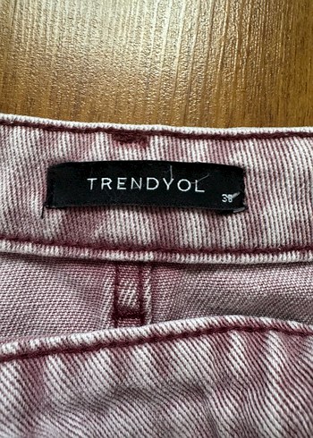 Pembe Düğmeli Midi Denim Etek - Görsel 3