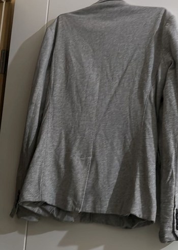 Gri Erkek Çift Düğmeli Keten Ceket - Görsel 3