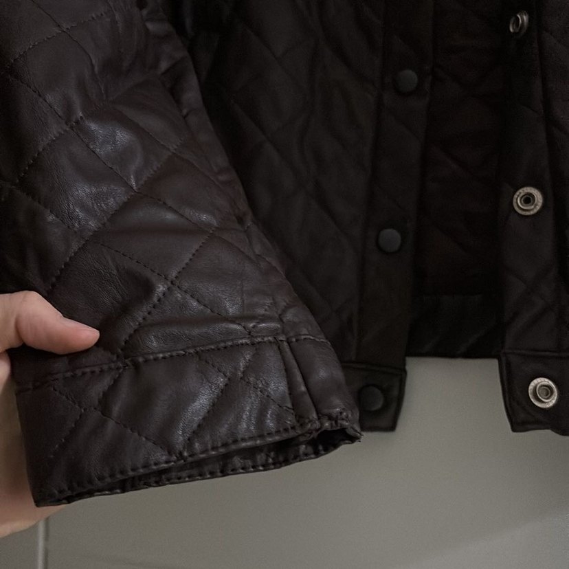 Kahverengi deri ceket - Görsel 4