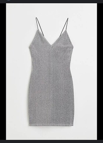 H&M Simli midi elbise