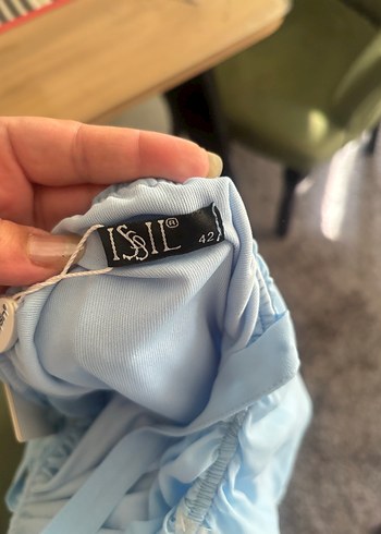 Mavi Straplez Hamile Elbisesi - Görsel 5