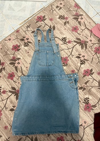 Mavi Denim Askılı Midi Tulum - Görsel 2