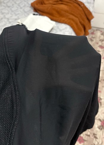 Siyah Midi Hamile Ceketi Fermuarlı - Görsel 4