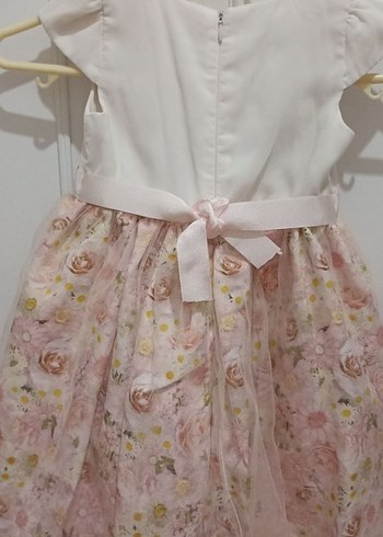Çiçek Desenli Kız Çocuk Elbisesi - Görsel 3