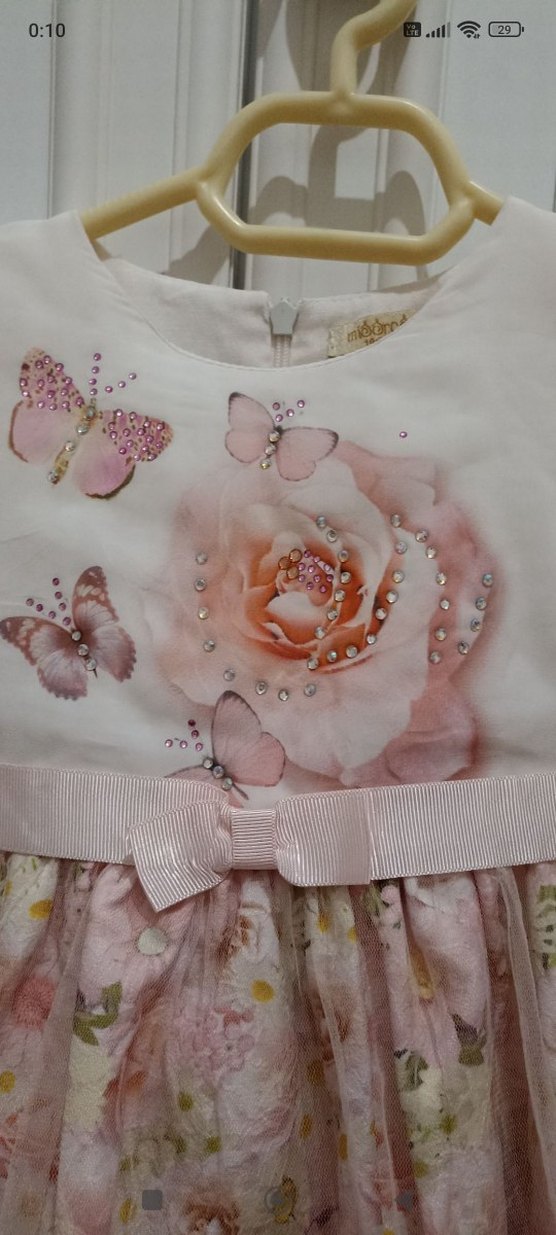 Çiçek Desenli Kız Çocuk Elbisesi - Görsel 5