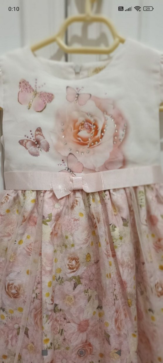 Çiçek Desenli Kız Çocuk Elbisesi - Görsel 2