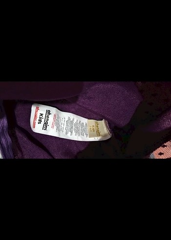 Uzun Kollu Mor Kız Elbisesi - Görsel 6