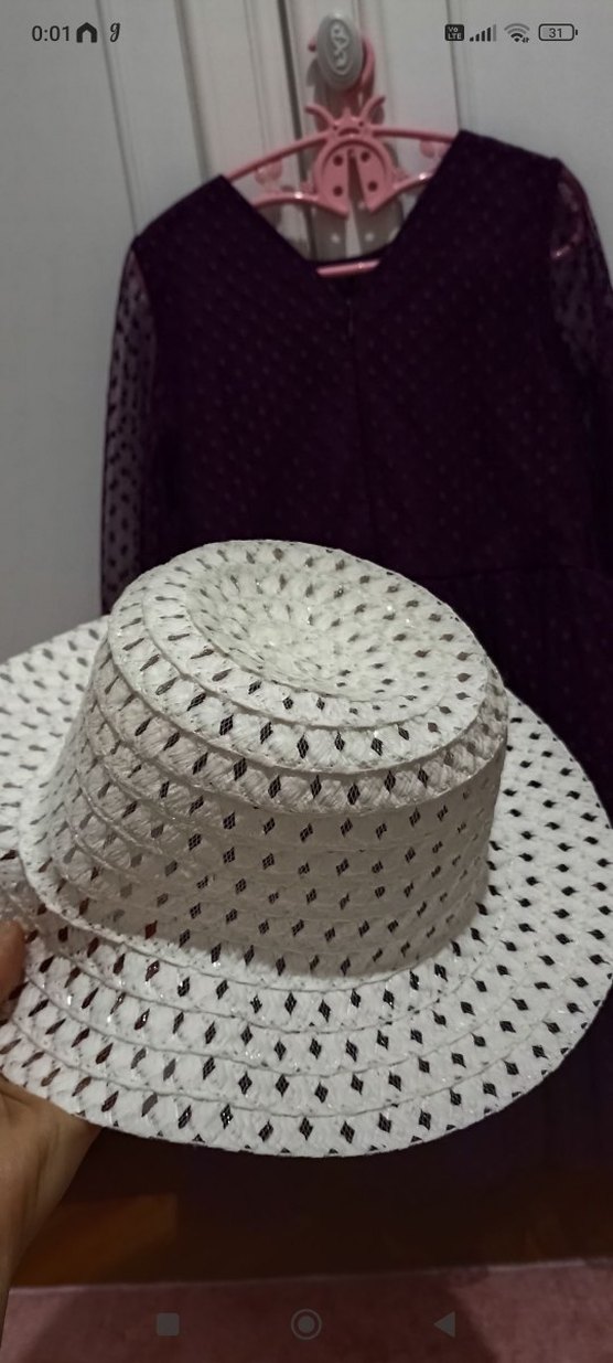 Uzun Kollu Mor Kız Elbisesi - Görsel 5