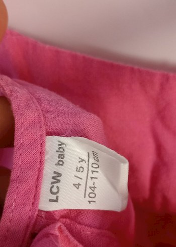 Pembe Keten Kız Çocuk Fırfırlı Elbise - Görsel 4