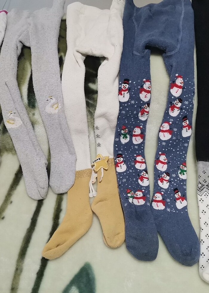 havlu çorap kız çocuk  kışlık 3 4 5 yaştan itibaren  - Görsel 2