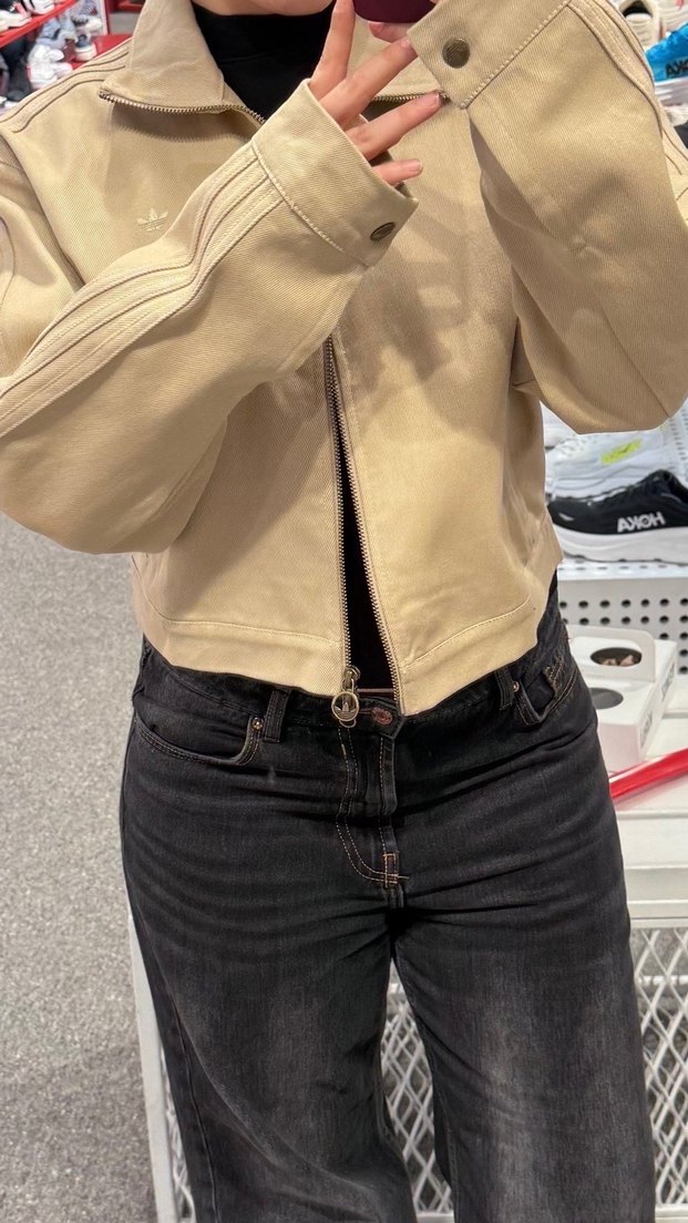 Bej Kot Fermuarlı Adidas Ceket - Görsel 4