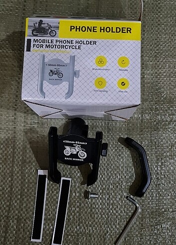 Motorsiklet Metal Telefon Tutucu Ayna tutuculu