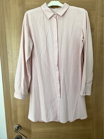 Düz pembe tunik gömlek