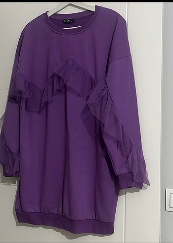 MOR TÜLFIRFIR DETAY TUNİK&SWEAT - Görsel 4