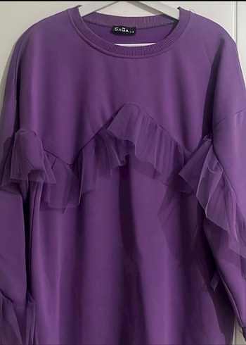 MOR TÜLFIRFIR DETAY TUNİK&SWEAT - Görsel 3