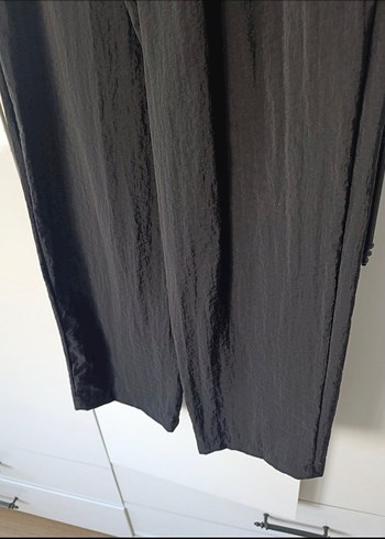 Kadın Siyah Hafif ParlakPantolon - Görsel 6