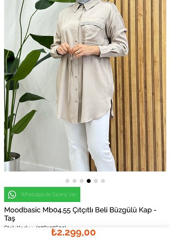 #MOODBASİC BEJ TAŞLI TUNİK - Görsel 3