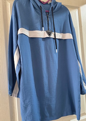 Mavi Kapüşonlu ayrobin Sweatshirt - Görsel 2