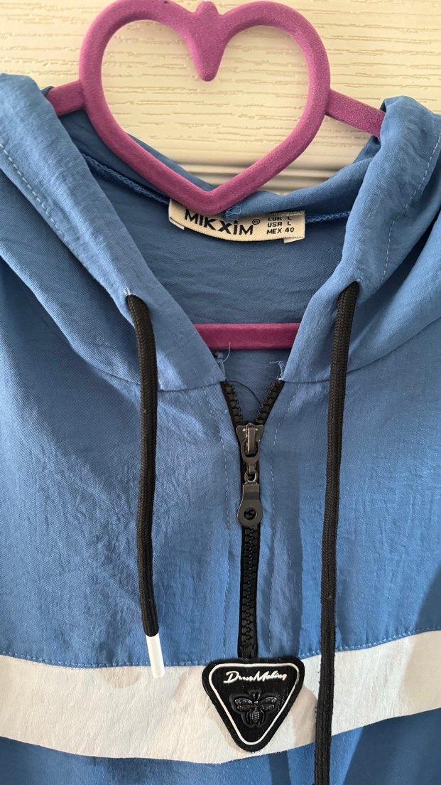 Mavi Kapüşonlu ayrobin Sweatshirt - Görsel 3