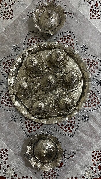 Gümüş Osmanlı kahve set takımı