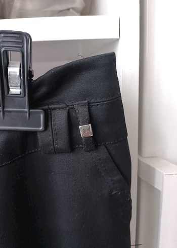 48 Beden siyah Renk Siyah Düğmeli Kadın Kumaş Pantolon