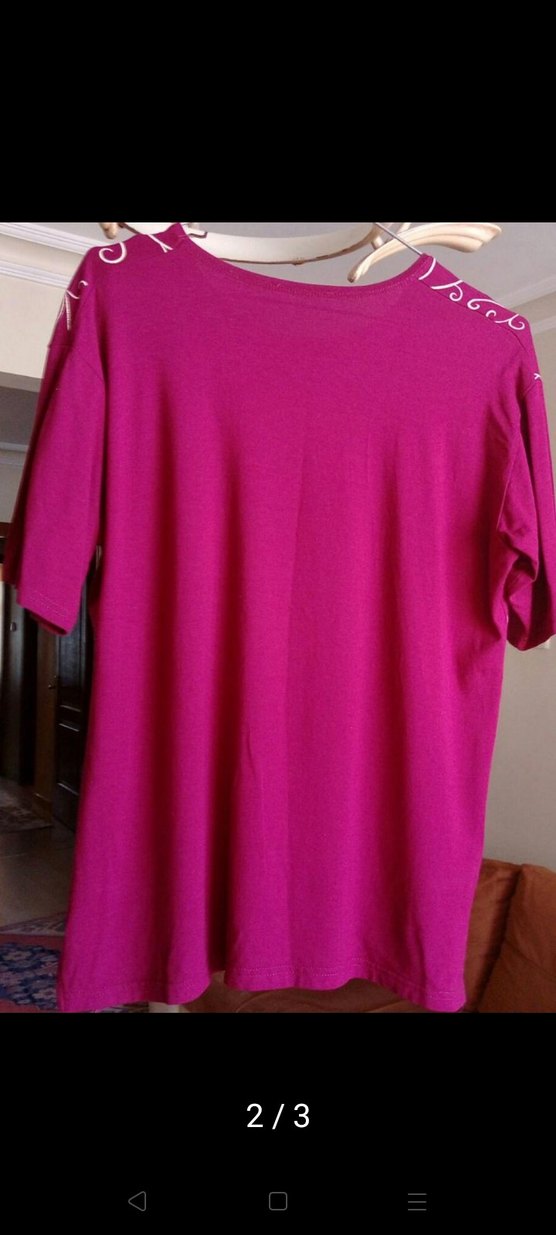 Dantel Detaylı Pembe Tişört - Görsel 2