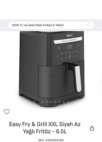 ACİL SATILIK TEFAL Easy Fry&Grill XXL Az Yağlı Airfryer