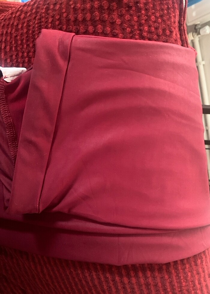 Penti bordo suni deri tayt - Görsel 3