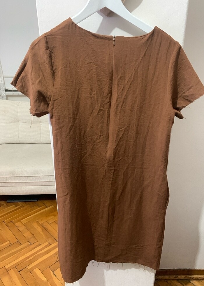 Taba rengi elbise - Görsel 4