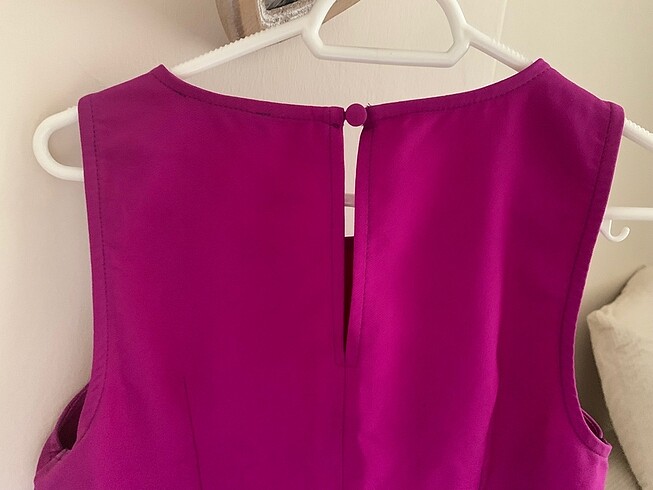 Fuşya midi elbise - Görsel 5