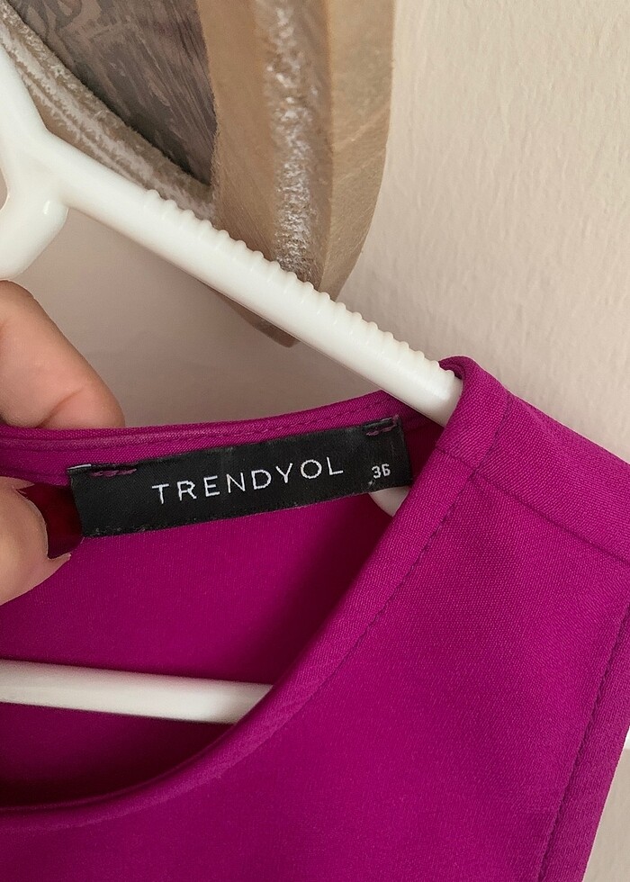 Fuşya midi elbise - Görsel 2