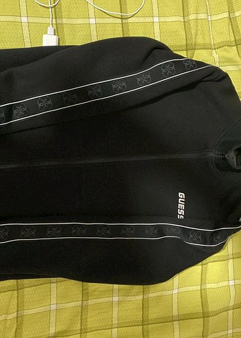 Guess Siyah Fermuarlı Erkek Sweatshirt