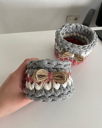  Beden el yapımı penye sepet