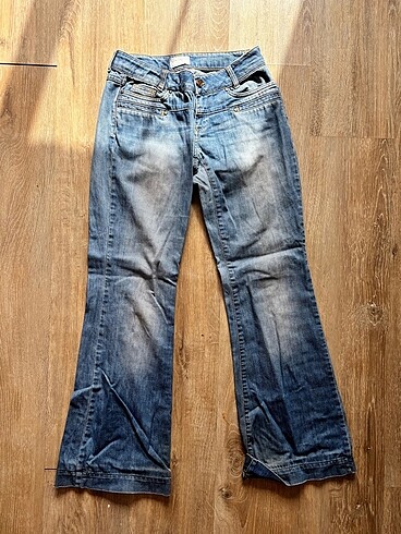 s Beden mavi Renk Low Rise İspanyol Pant