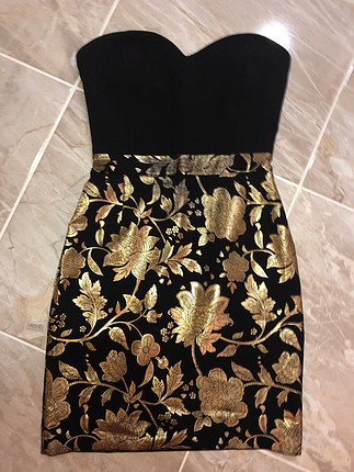 Diğer Siyah gold tasarım elbise