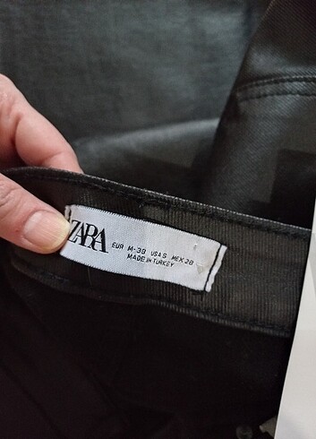 Zara Parlak Siyah Kot Pantolon - Görsel 5