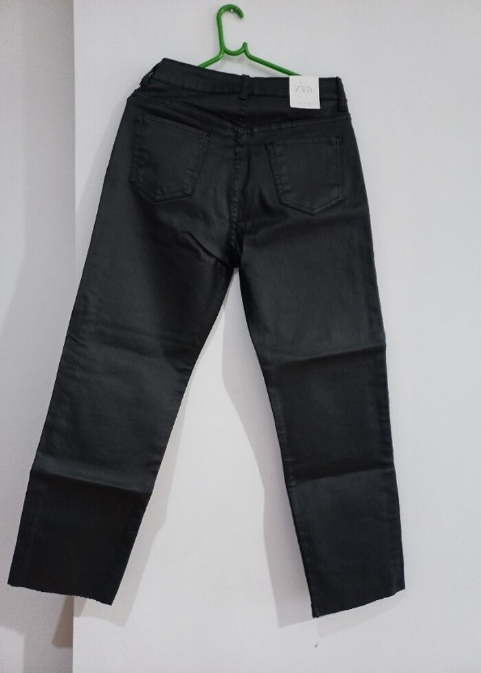 Zara Parlak Siyah Kot Pantolon - Görsel 2