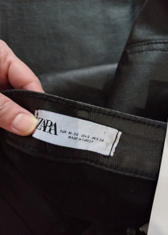 Zara Parlak Siyah Kot Pantolon - Görsel 5