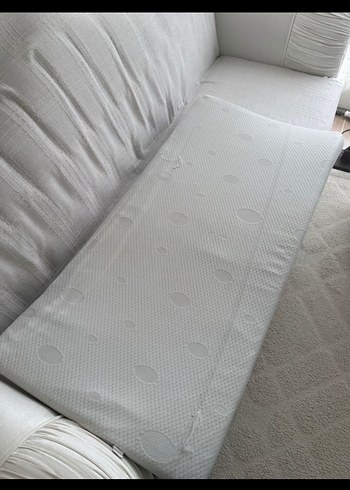 Fermuarlı Beyaz Gri Yatak Koruyucu - Görsel 2