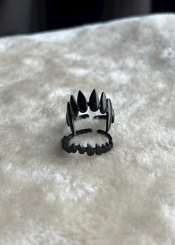 Gotik Çelik Vampir Yüzük Seti 2li - Görsel 3