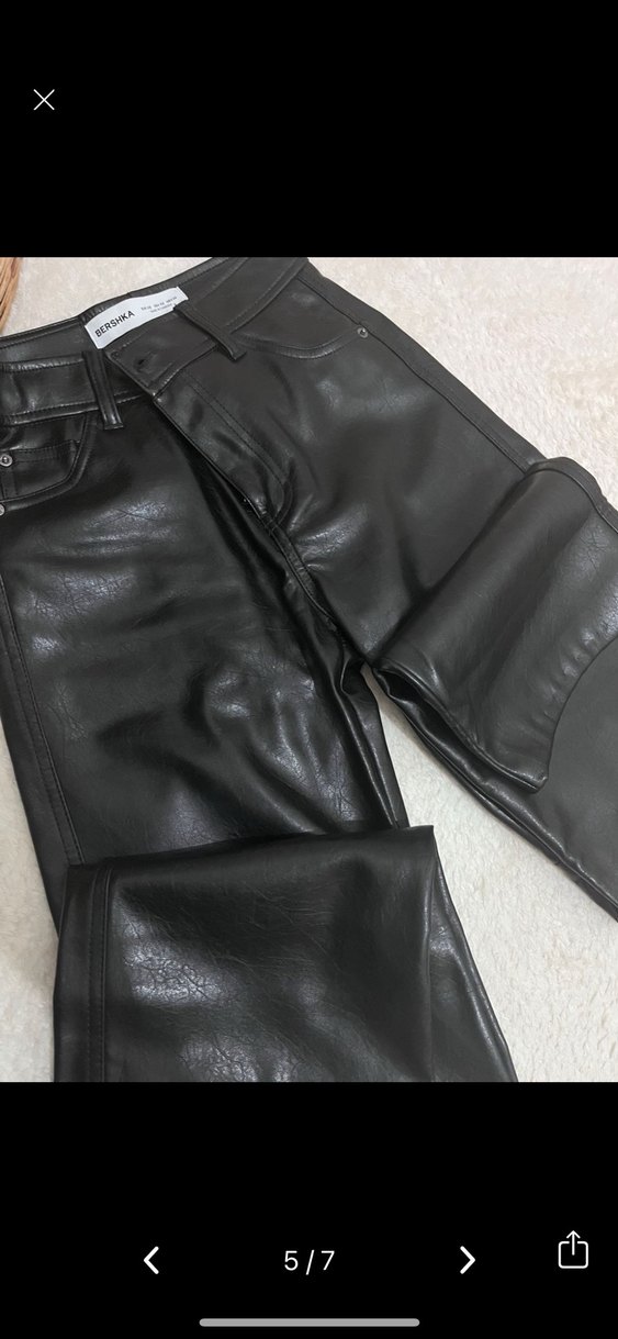 Kadın Siyah Deri Kemerli Rahat Kesim Pantolon - Görsel 3