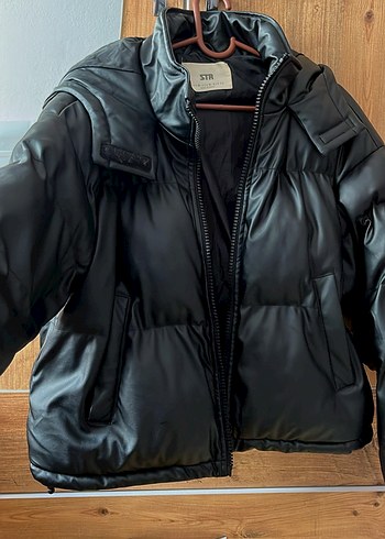 Kadın Siyah Deri mont - Görsel 2