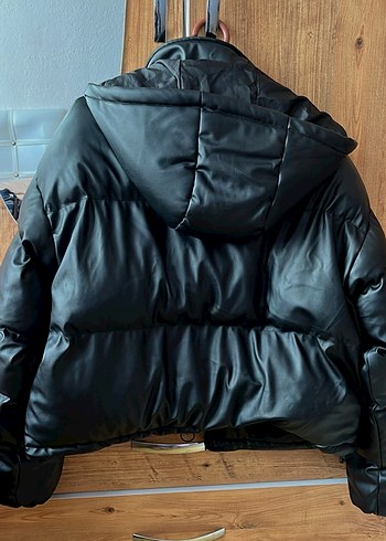 Kadın Siyah Deri mont - Görsel 3