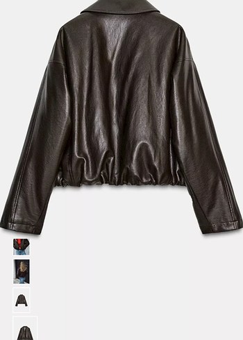 Kadın Siyah Deri Kemerli Ceket - Görsel 2