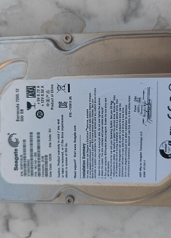 500 GB sata harddisk