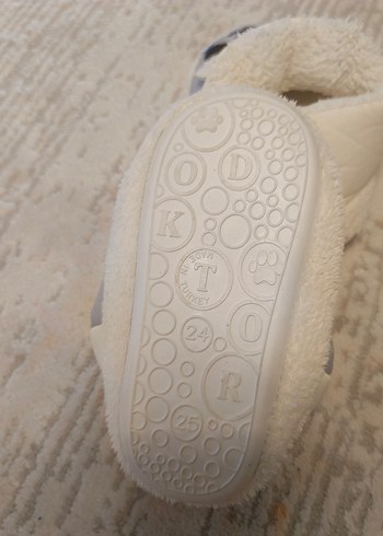 Gri Erkek Çocuk Peluş Ev Terliği - Görsel 3