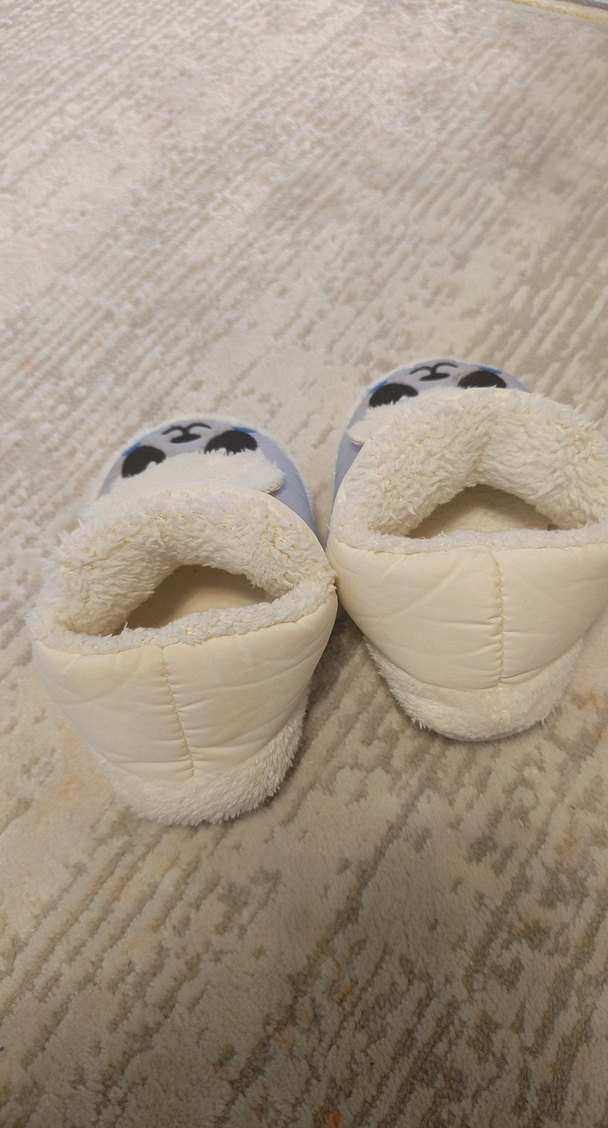 Gri Erkek Çocuk Peluş Ev Terliği - Görsel 2