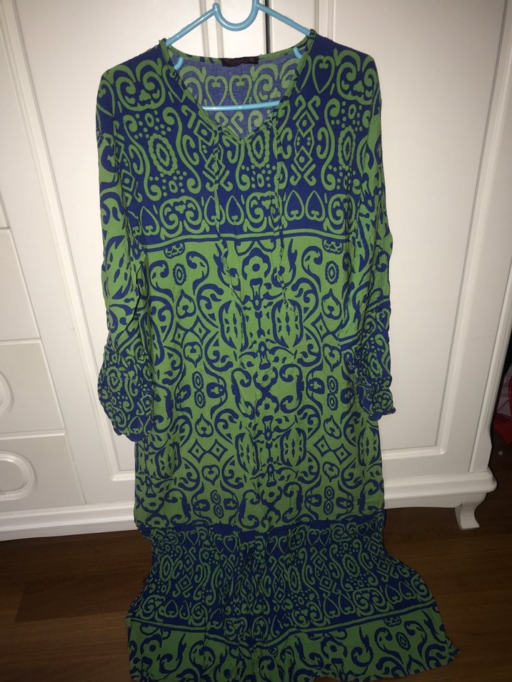 Mavi Bohem uzun elbise - Görsel 2