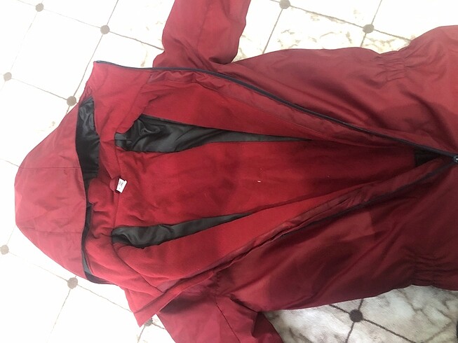 13-14 Yaş Beden bordo Renk Kar tulumu