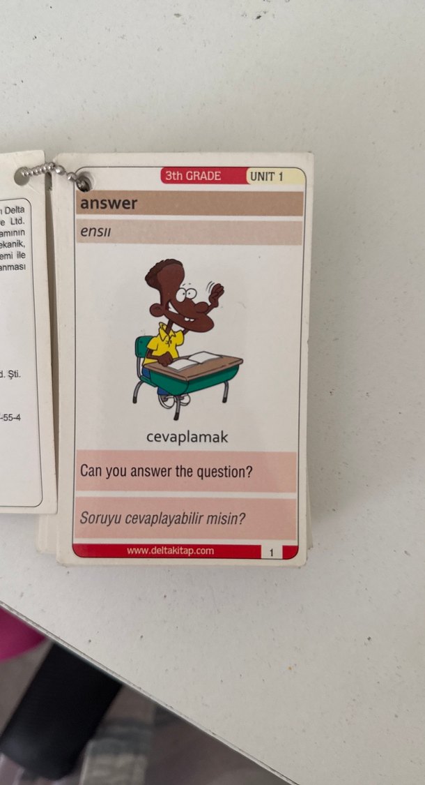 3. Sınıf Resimli İngilizce Dil Kartları - Görsel 2